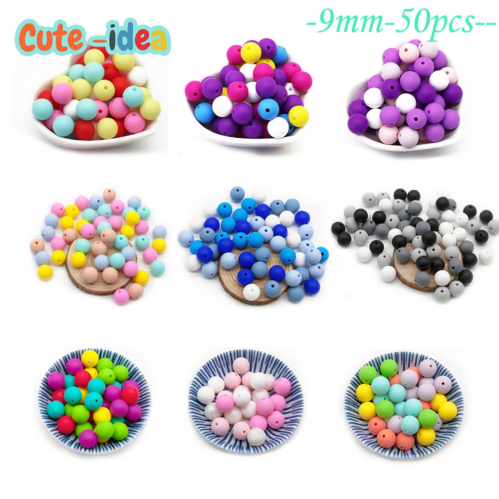 Baby Products List - Cute-Idea 50Pcs Silicone Beads 9mm Baby