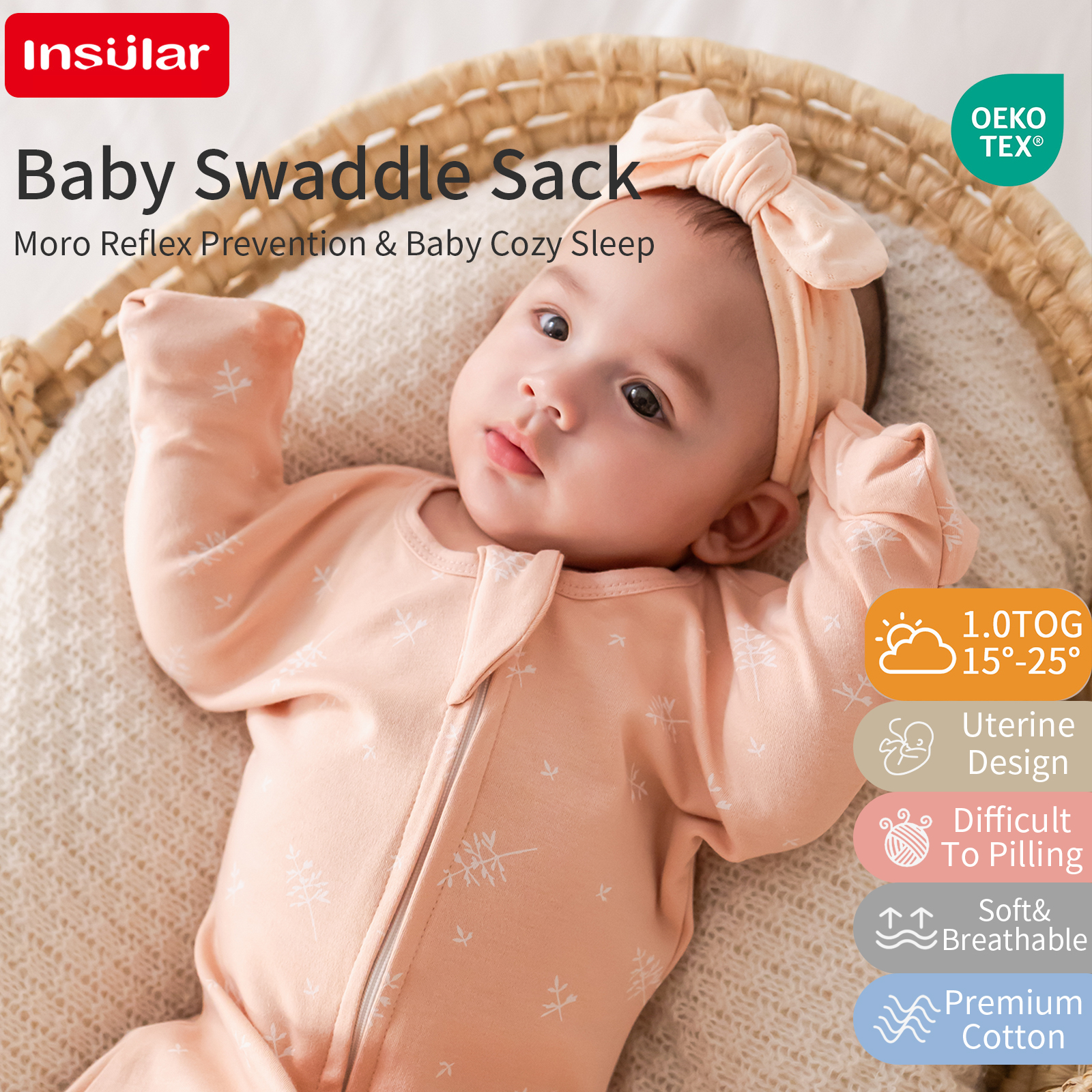 Baby Sleep Sack - INSULAR 100% Cotton Baby Sleeping Bag,