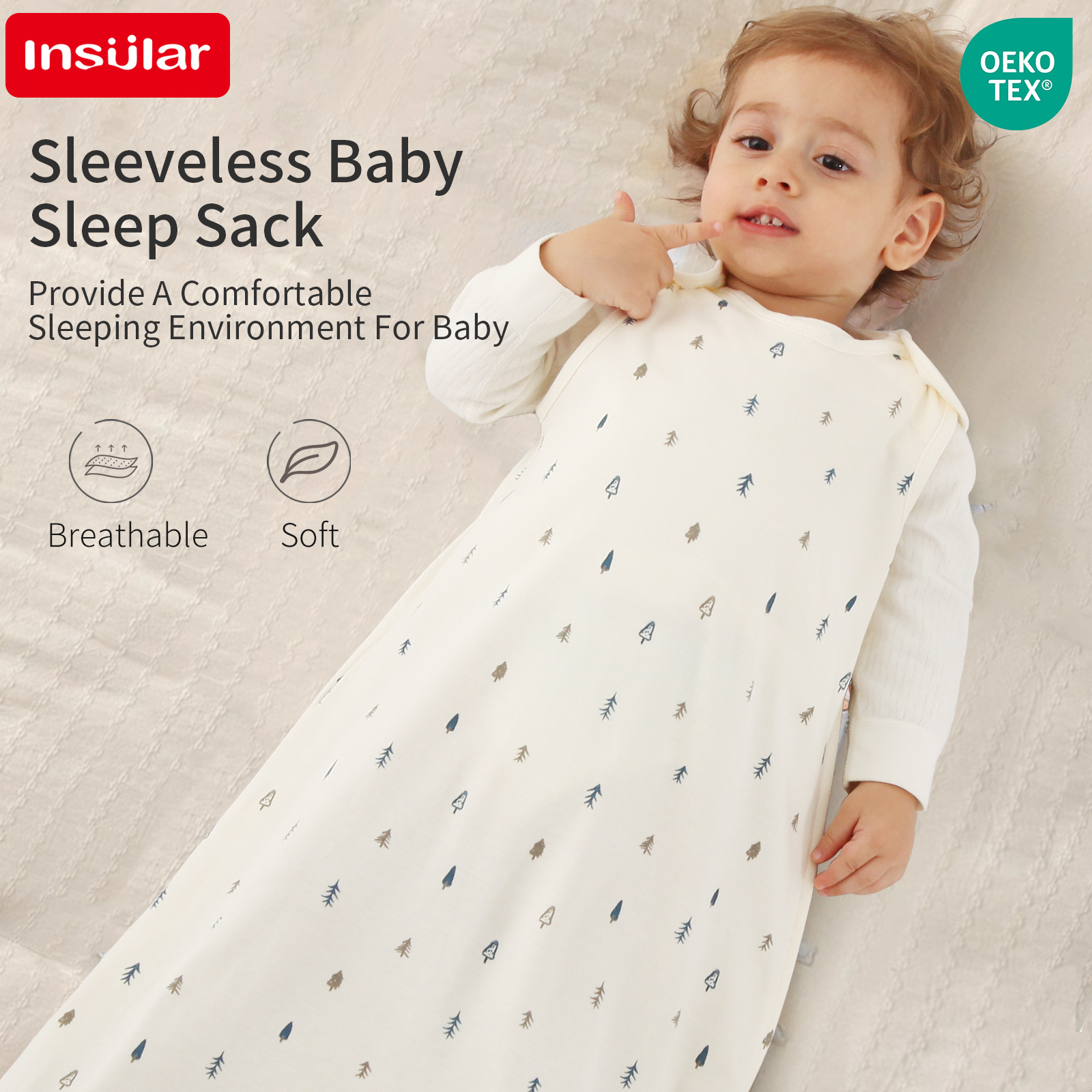 Baby Sleep Sack - New Sleeveless 100% Cotton Vest Baby