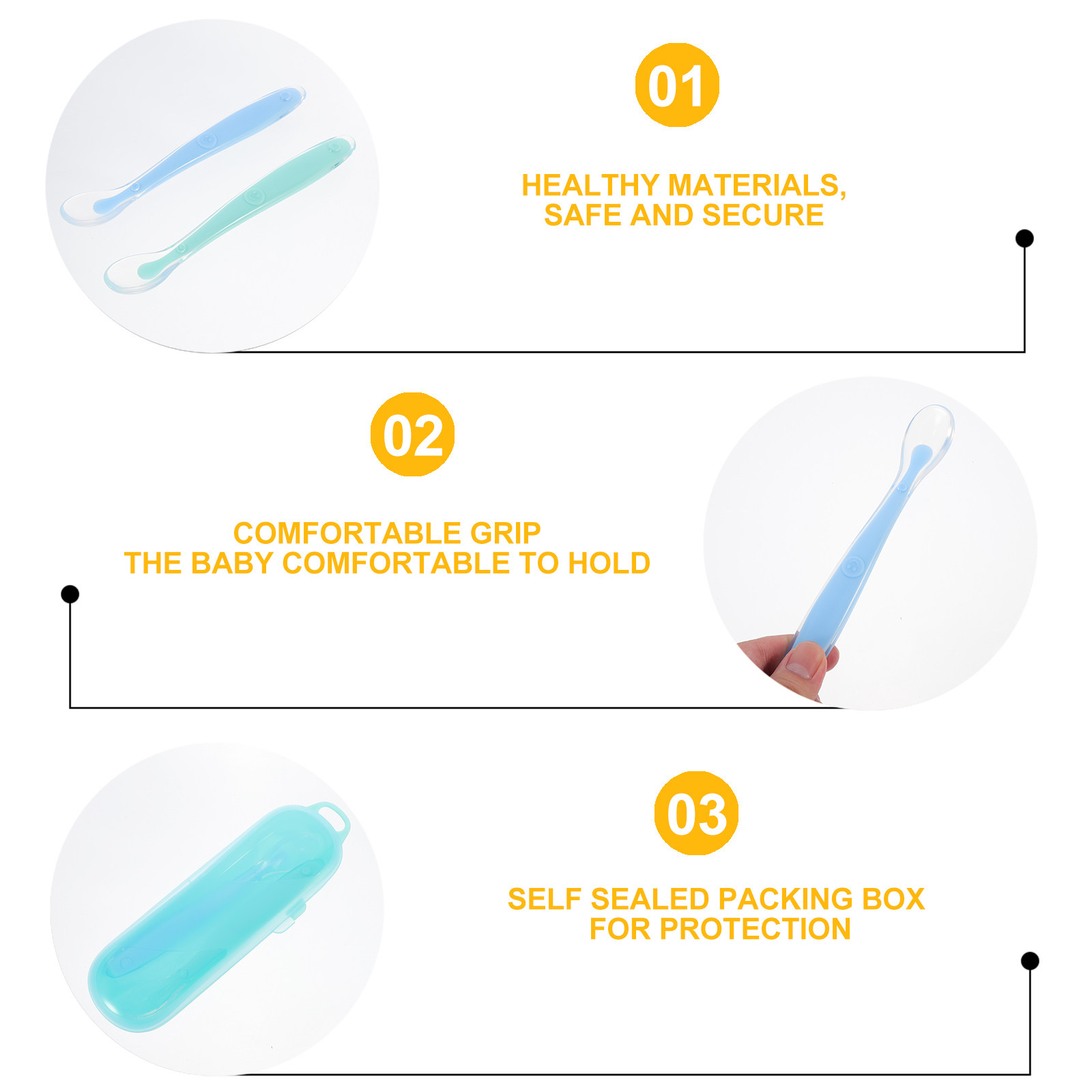 2Pcs Baby Food Spoons Feeding  - Baby Led Weaning Set 리뷰 및 가격