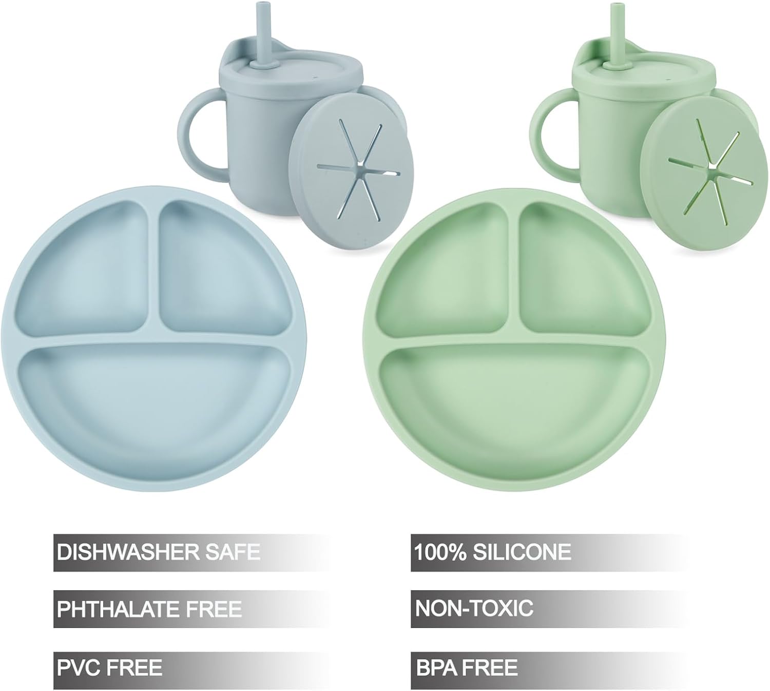 2 Pack Silicone Divided Suctio - Baby Led Weaning Set 리뷰 및 가격