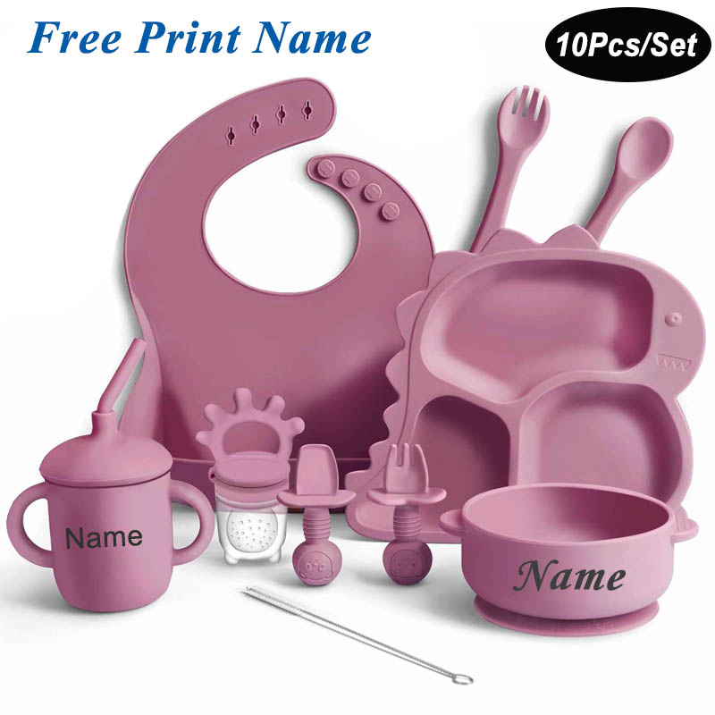 Baby Silicone Tableware Dinosa - Baby Led Weaning Set 리뷰 및 가격