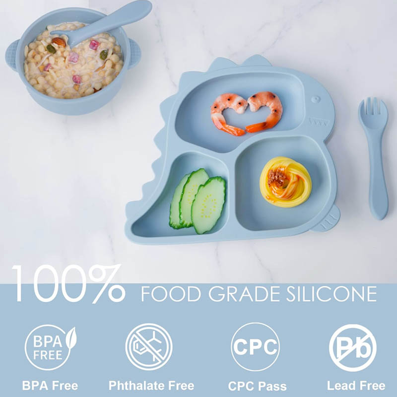 Baby Silicone Tableware Dinosa - Baby Led Weaning Set 리뷰 및 가격