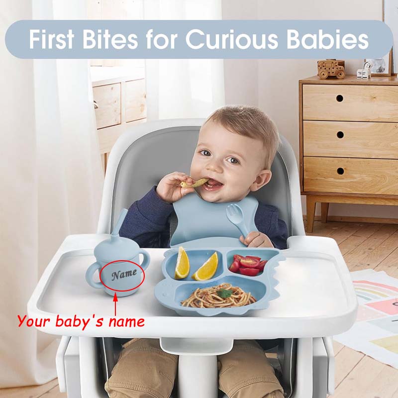 Baby Silicone Tableware Dinosa - Baby Led Weaning Set 리뷰 및 가격