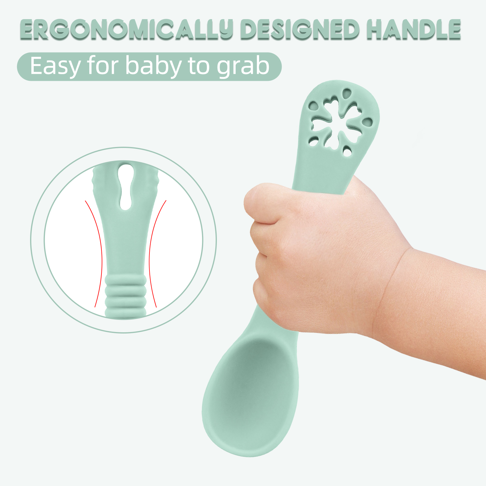 2PCS/Set Silicone Baby Spoons  - Baby Led Weaning Set 리뷰 및 가격