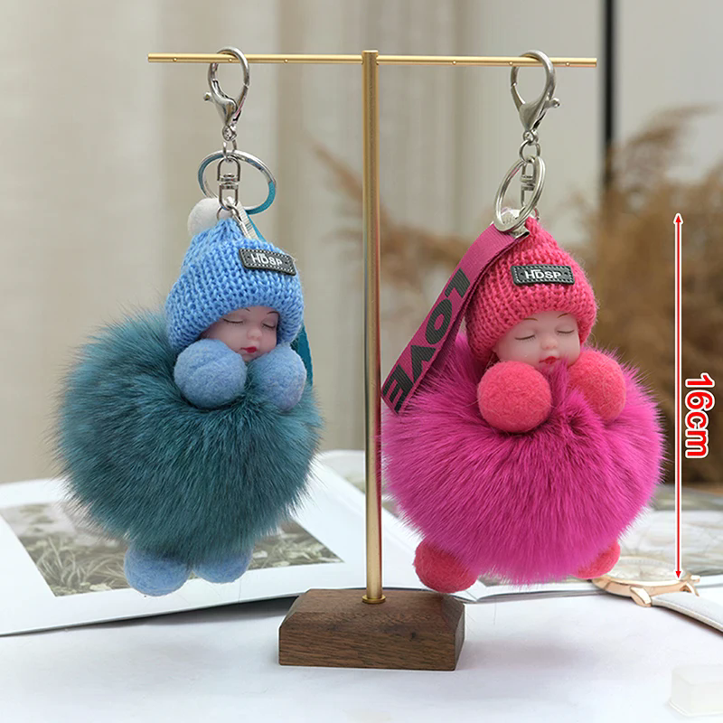 Pompom Sleeping Baby Keychain  - Baby Sleep Sack 리뷰 및 가격