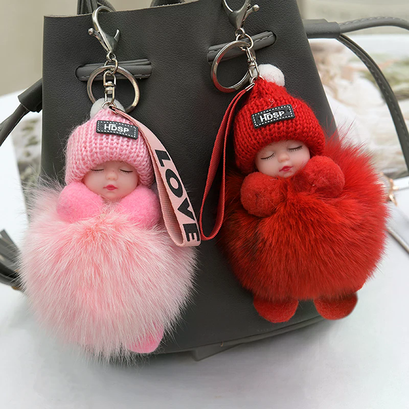 Pompom Sleeping Baby Keychain  - Baby Sleep Sack 리뷰 및 가격