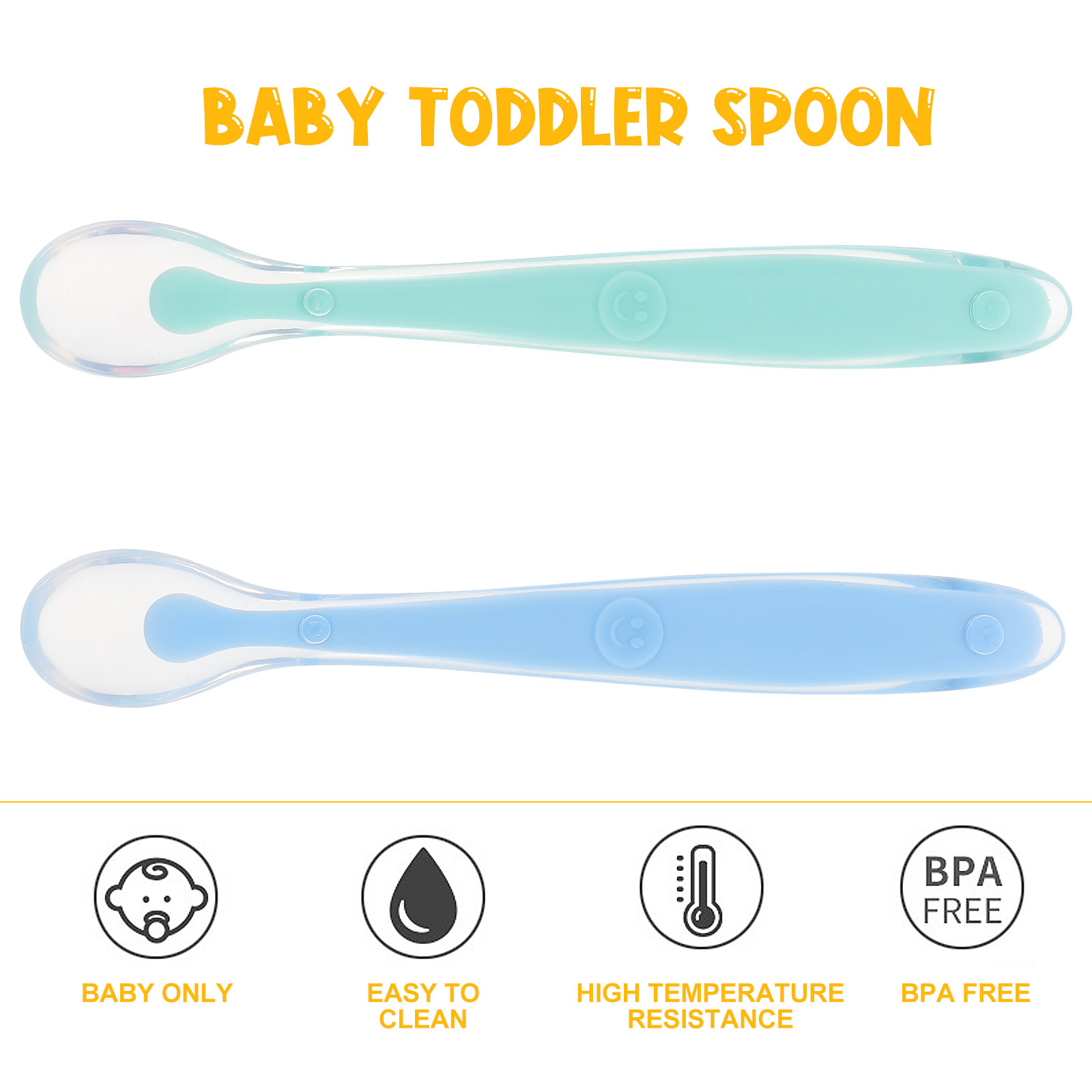 2Pcs Baby Food Spoon Silicone  - Baby Led Weaning Set 리뷰 및 가격