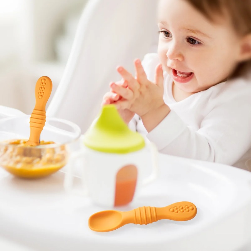 2PCS/Set Silicone Baby Spoons  - Baby Led Weaning Set 리뷰 및 가격