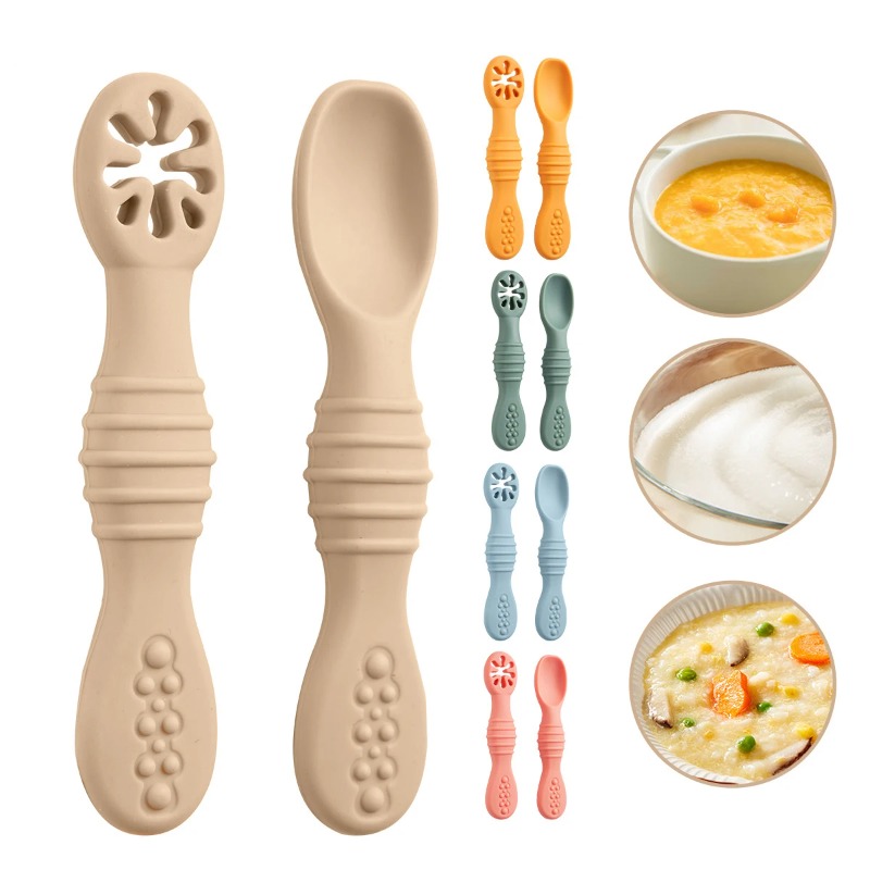 2PCS/Set Silicone Baby Spoons  - Baby Led Weaning Set 리뷰 및 가격