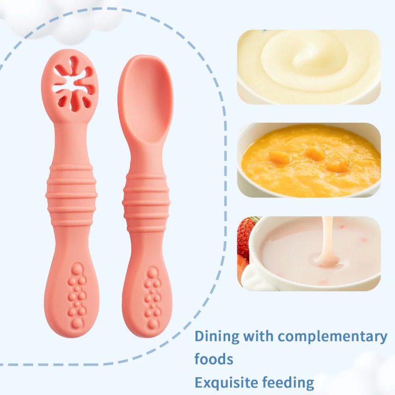 2PCS/Set Silicone Baby Spoons  - Baby Led Weaning Set 리뷰 및 가격